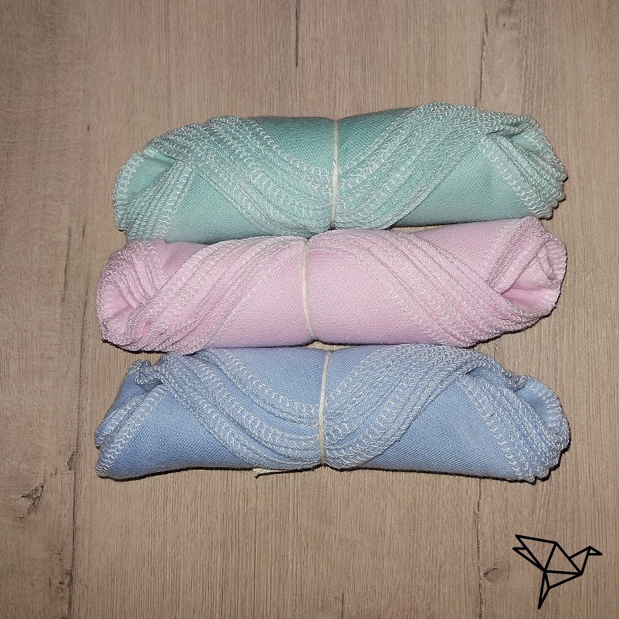 Cotton fleece cloth wipes _mint/blue/pink